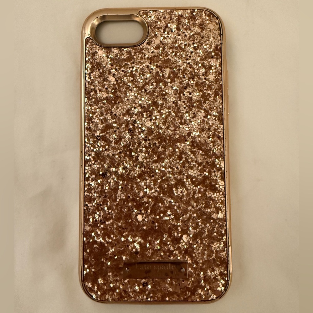 Kate Spade NY Glitter Case With Bumper for Apple iPhone 7 Rose Gold